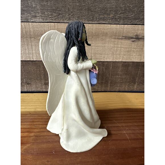 Kneaded Angel With Watering Can 8” Tall - Picture 3 of 5